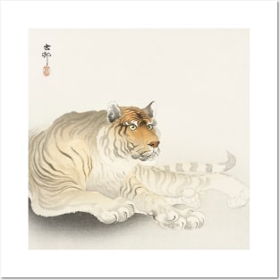 Japanese Tiger Illustration by Ohara Koson Posters and Art